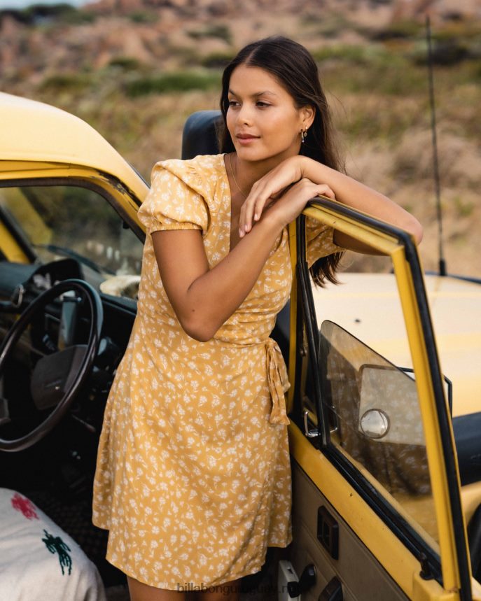 mini vestido cruzado de trópico caliente mujer dorado DR68442145 Billabong