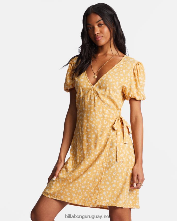 mini vestido cruzado de trópico caliente mujer dorado DR68442145 Billabong
