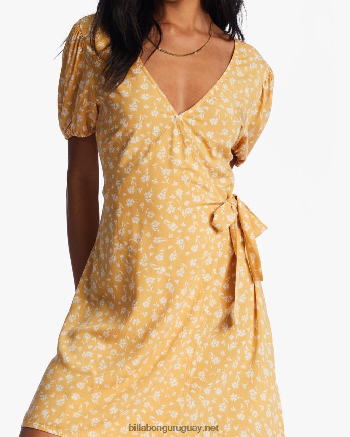 mini vestido cruzado de trópico caliente mujer dorado DR68442145 Billabong