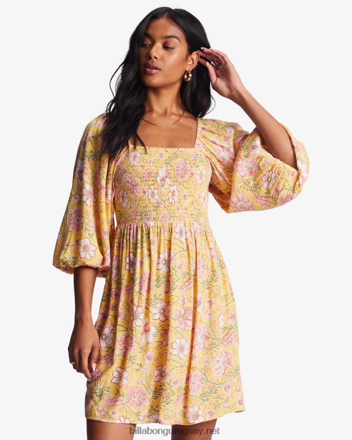 mini vestido de los días del paraíso mujer durazno dorado DR68442149 Billabong