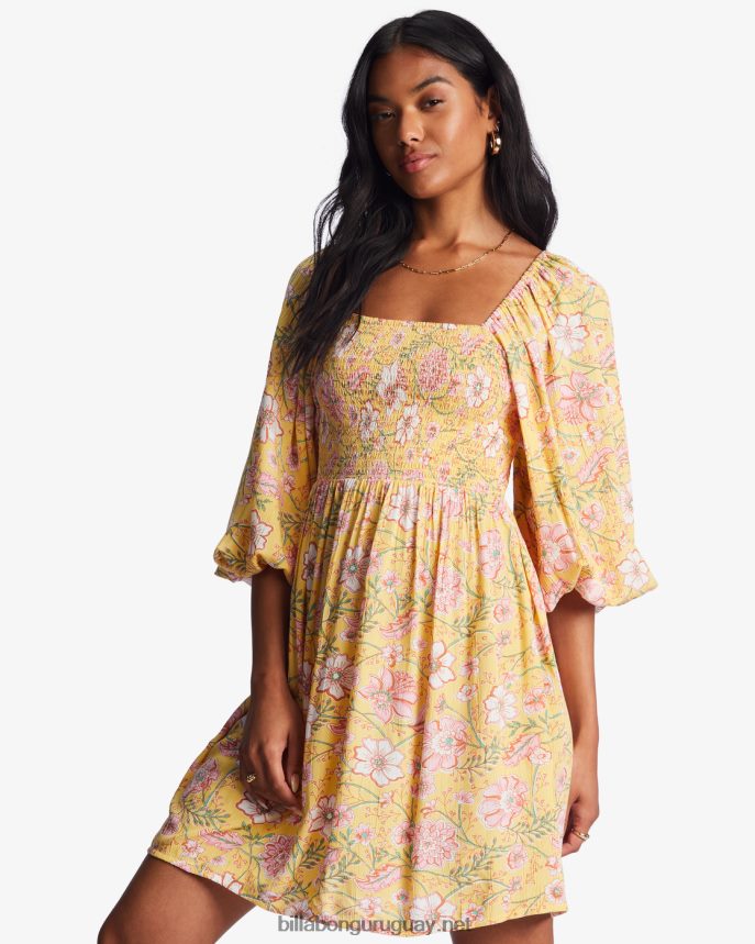 mini vestido de los días del paraíso mujer durazno dorado DR68442149 Billabong