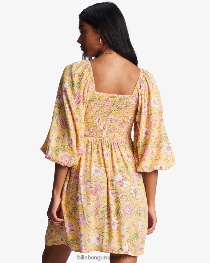 mini vestido de los días del paraíso mujer durazno dorado DR68442149 Billabong