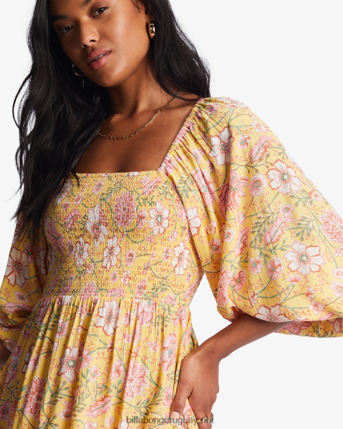 mini vestido de los días del paraíso mujer durazno dorado DR68442149 Billabong