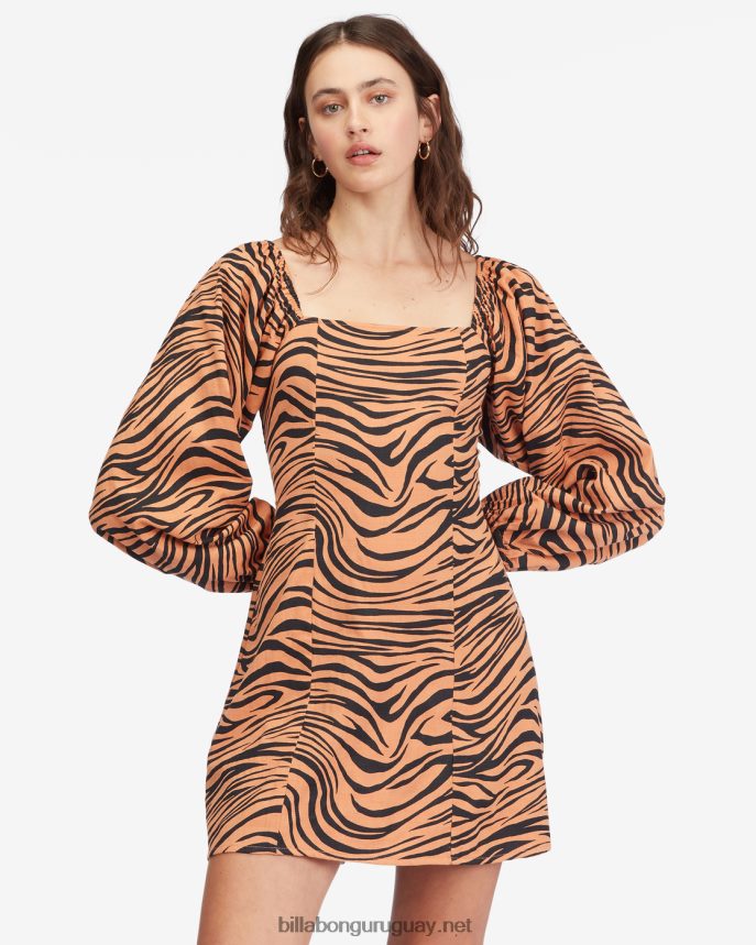 mini vestido de manga larga sintiéndose coqueto mujer arcilla del desierto DR68442240 Billabong