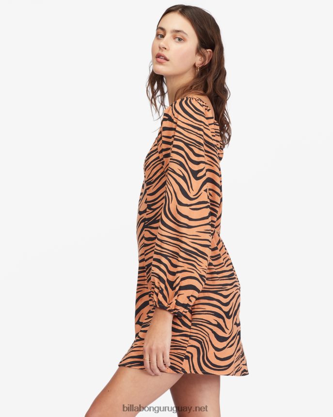 mini vestido de manga larga sintiéndose coqueto mujer arcilla del desierto DR68442240 Billabong