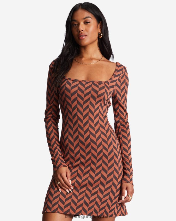 sigue siendo tu niña vestido de jersey de manga larga mujer ladrillo DR68442128 Billabong