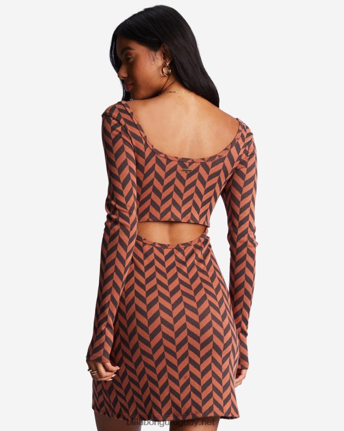 sigue siendo tu niña vestido de jersey de manga larga mujer ladrillo DR68442128 Billabong