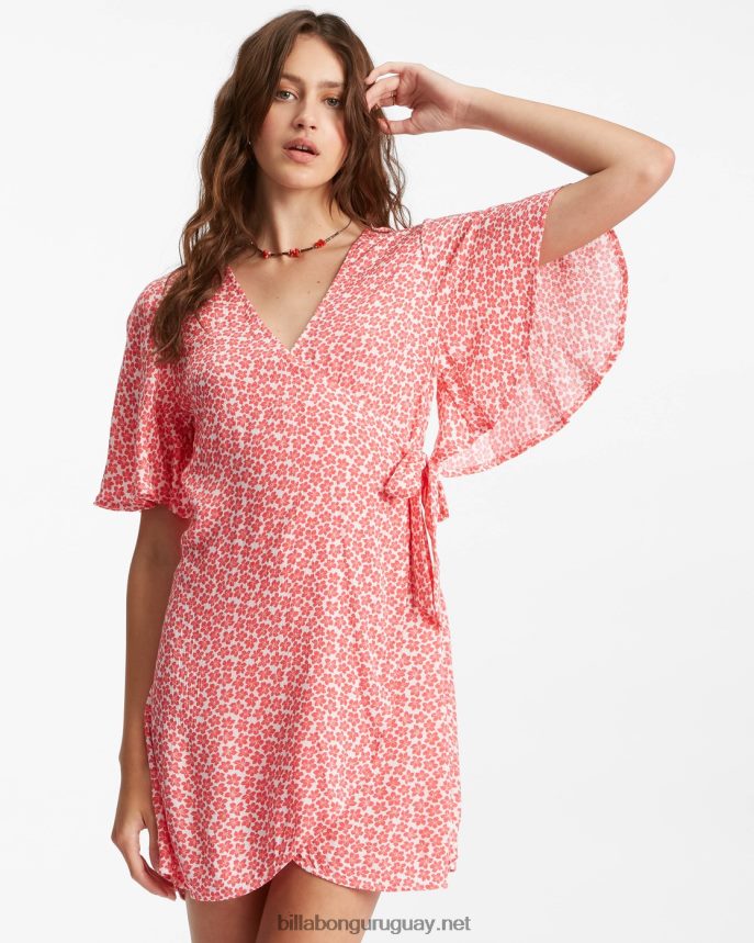 todo para ti mini vestido cruzado mujer fuego DR68442241 Billabong