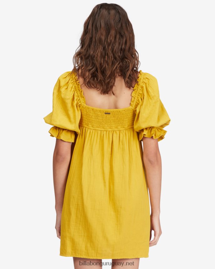 vestido babydoll paraíso perfecto mujer toque dorado DR68442260 Billabong