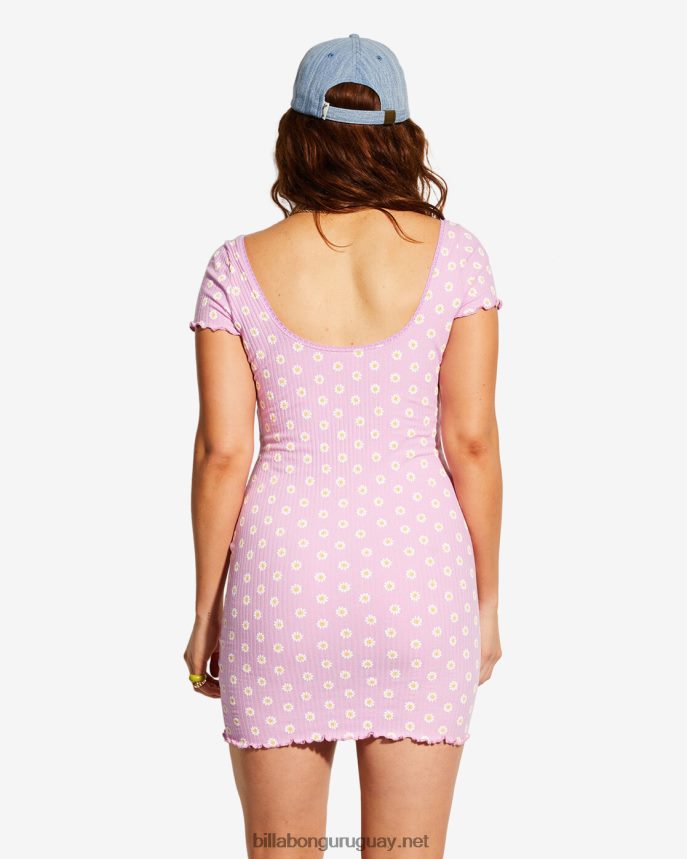 vestido camiseta billabong x smiley que tengas un buen daisy mujer señora lavanda DR68441986