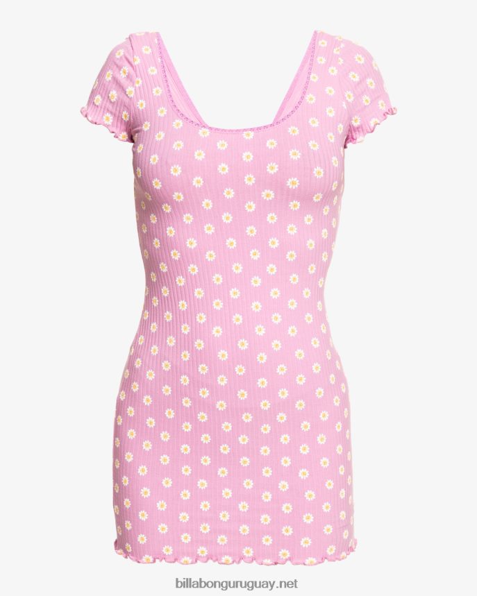 vestido camiseta billabong x smiley que tengas un buen daisy mujer señora lavanda DR68441986