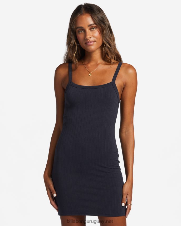 vestido de punto de canalé de bebé de verano mujer guijarro negro DR68441905 Billabong