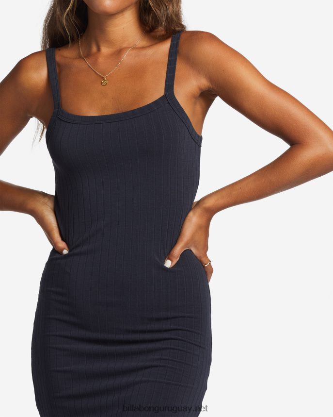 vestido de punto de canalé de bebé de verano mujer guijarro negro DR68441905 Billabong