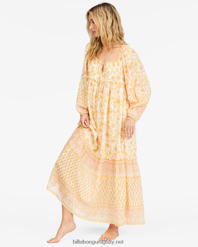 vestido largo de manga larga interminable puesta de sol mujer cristal de sal DR68442270 Billabong