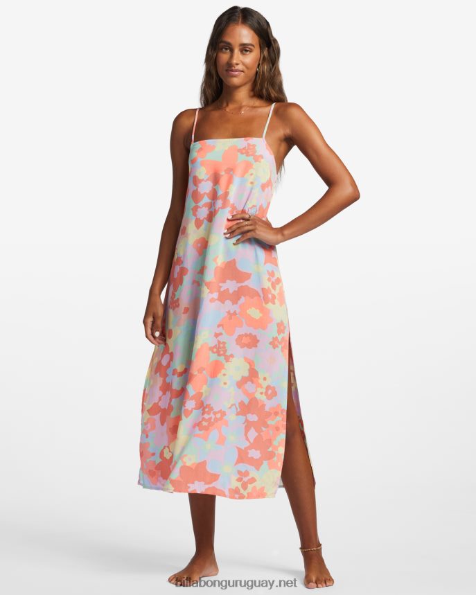 vestido midi de ondas de fin de semana mujer pastel de durazno DR68441790 Billabong