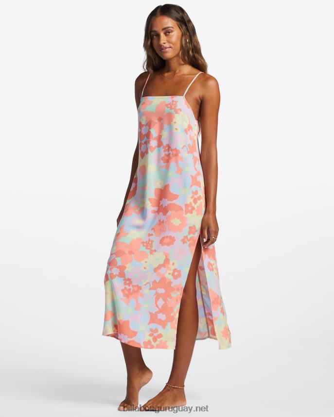vestido midi de ondas de fin de semana mujer pastel de durazno DR68441790 Billabong
