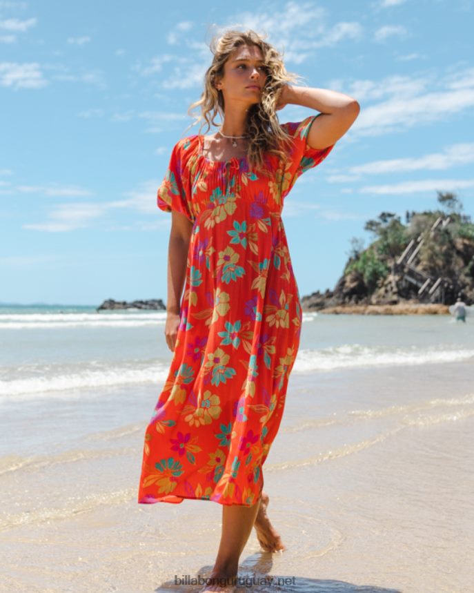 vestido midi romance verdadero mujer amapola brillante DR68442108 Billabong