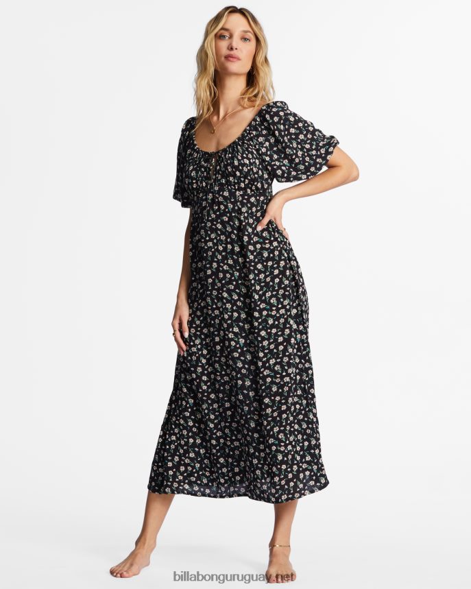 vestido midi romance verdadero mujer guijarro negro DR68442181 Billabong
