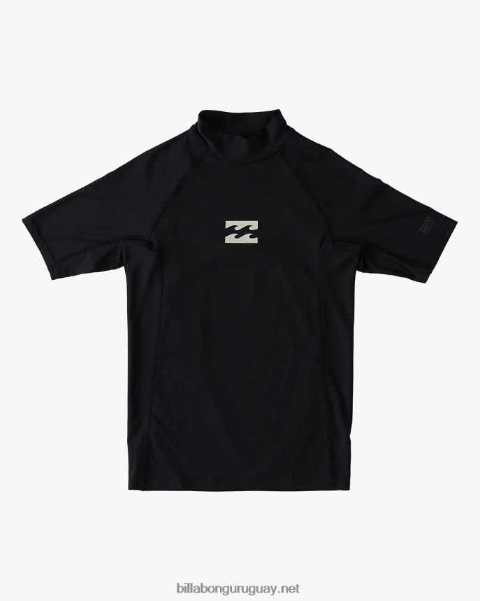 Rashguard de manga corta con ajuste de rendimiento de olas para todo el día 2-7 Niños negro DR6844990 Billabong