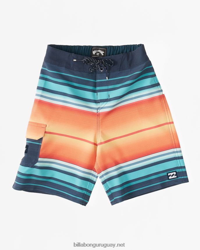 2-7 shorts de playa de 13'' de rendimiento profesional con rayas para todo el día Niños Armada DR6844974 Billabong