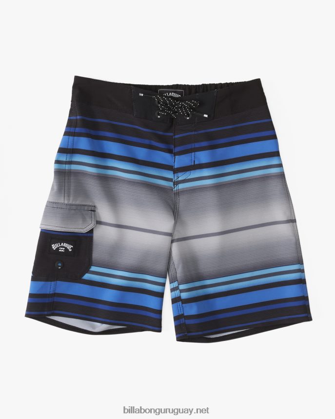 2-7 shorts de playa de 13'' de rendimiento profesional con rayas para todo el día Niños negro DR68441085 Billabong