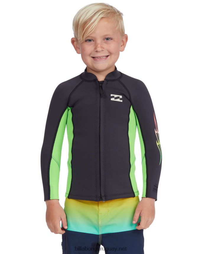 (2-7) chaqueta de neopreno absoluta de 1/1 mm Niños verde neón DR68441136 Billabong