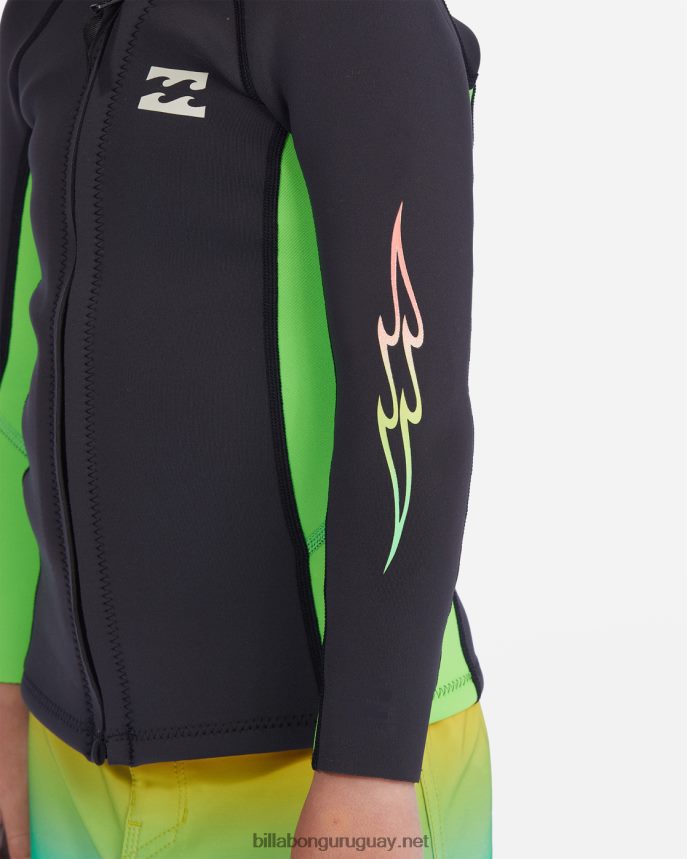 (2-7) chaqueta de neopreno absoluta de 1/1 mm Niños verde neón DR68441136 Billabong