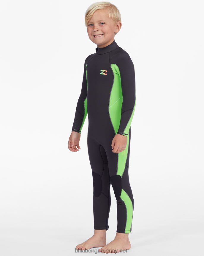(2-7) traje de neopreno con cremallera trasera absoluta de 3/2 mm Niños verde neón DR6844987 Billabong