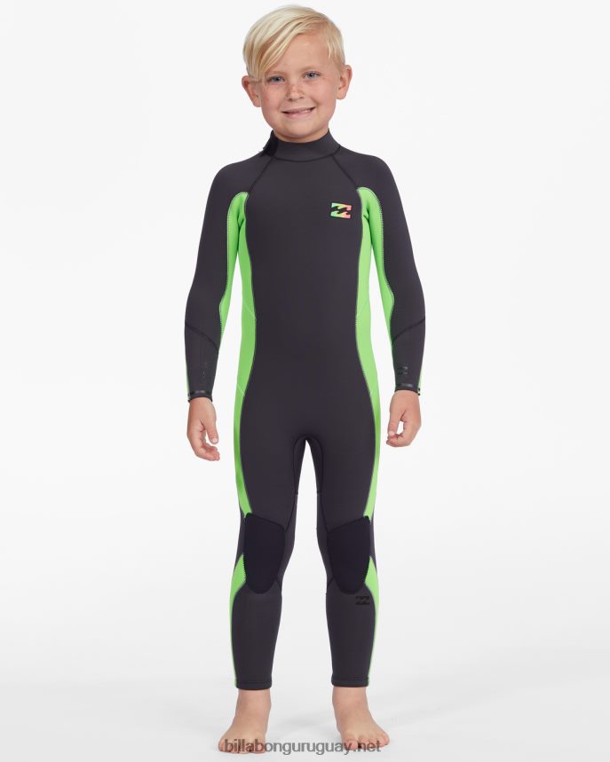 (2-7) traje de neopreno con cremallera trasera absoluta de 3/2 mm Niños verde neón DR6844987 Billabong