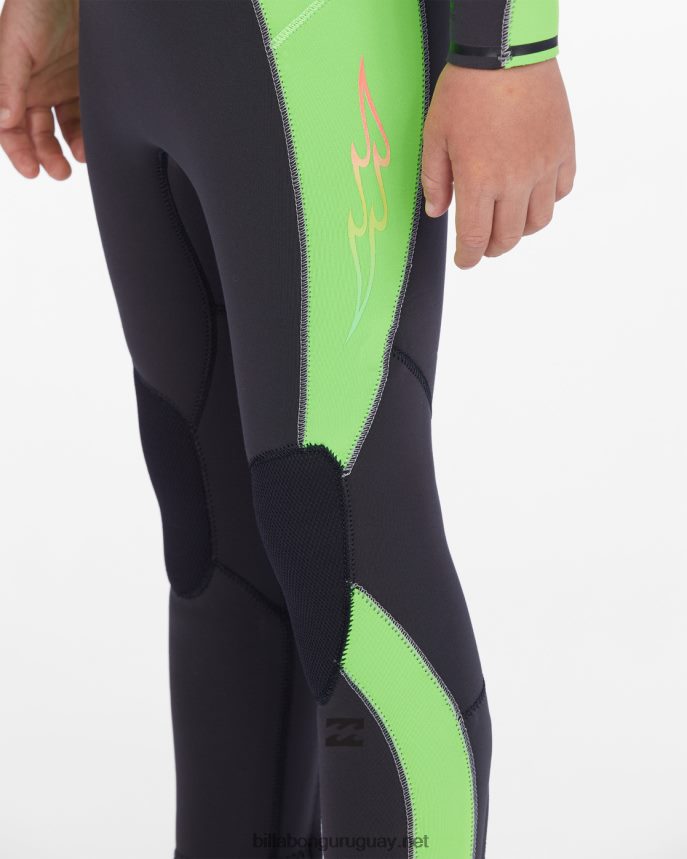 (2-7) traje de neopreno con cremallera trasera absoluta de 3/2 mm Niños verde neón DR6844987 Billabong