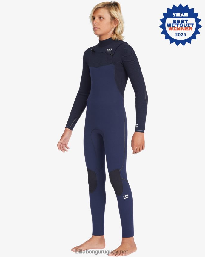 Traje de neopreno completo con cremallera en el pecho de 4/3 hornos Niños Armada DR68441129 Billabong