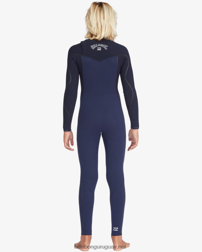 Traje de neopreno completo con cremallera en el pecho de 4/3 hornos Niños Armada DR68441129 Billabong