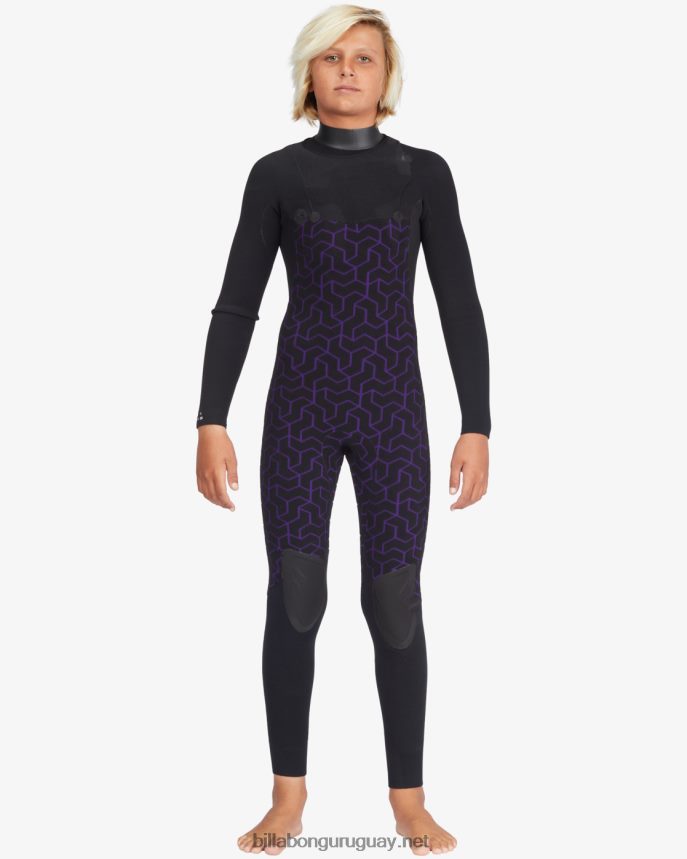 Traje de neopreno completo con cremallera en el pecho de 4/3 hornos Niños Armada DR68441129 Billabong