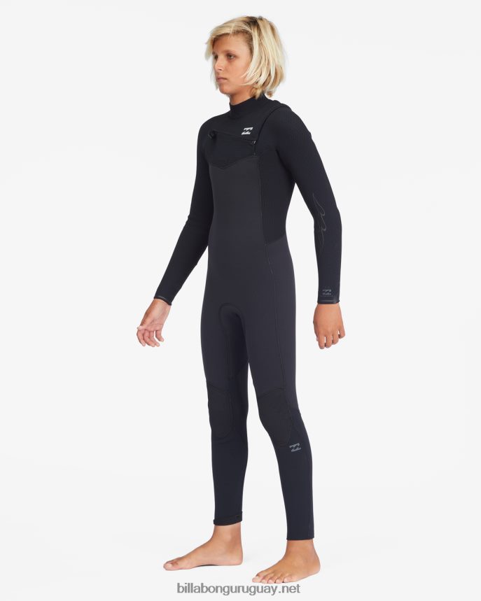 Traje de neopreno completo con cremallera en el pecho de 4/3 revoluciones Niños negro DR68441111 Billabong