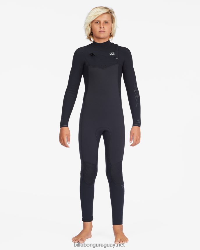 Traje de neopreno completo con cremallera en el pecho de 4/3 revoluciones Niños negro DR68441111 Billabong