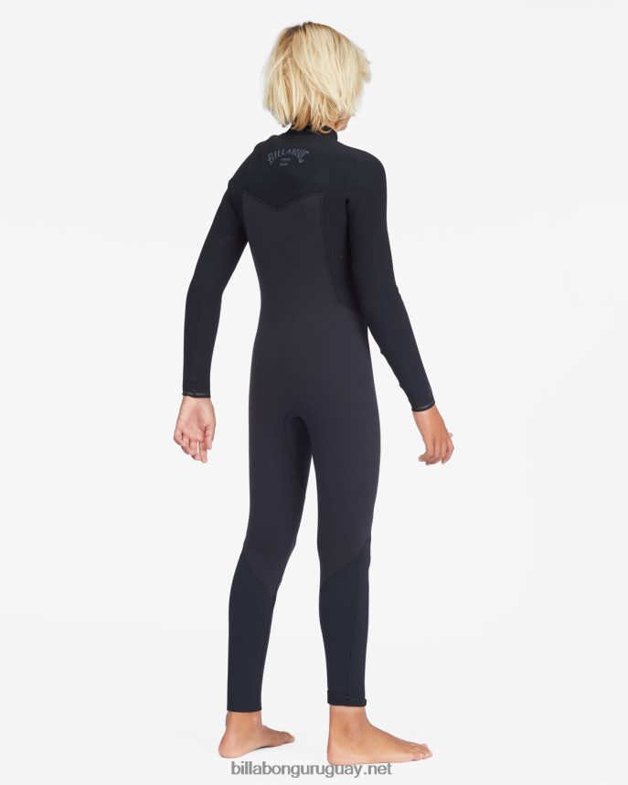 Traje de neopreno completo con cremallera en el pecho de 4/3 revoluciones Niños negro DR68441111 Billabong