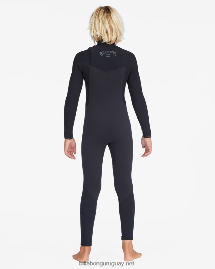 Traje de neopreno completo con cremallera en el pecho de 4/3 revoluciones Niños negro DR68441111 Billabong