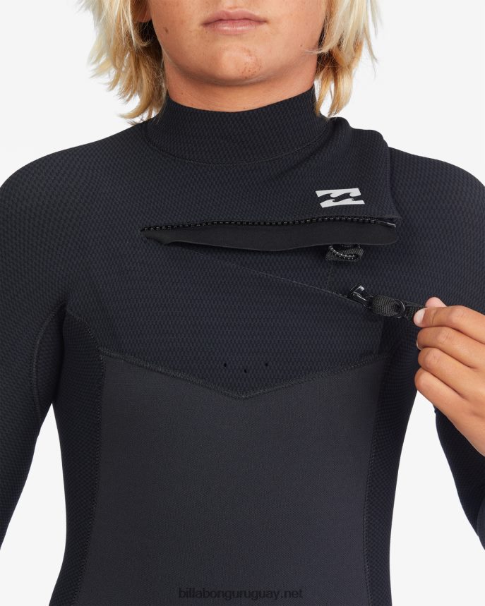 Traje de neopreno completo con cremallera en el pecho de 4/3 revoluciones Niños negro DR68441111 Billabong