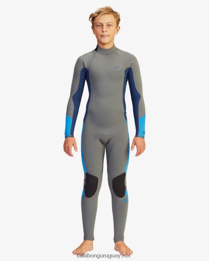 Traje de neopreno completo con cremallera trasera absoluta 3/2 Niños ceniza DR68441150 Billabong