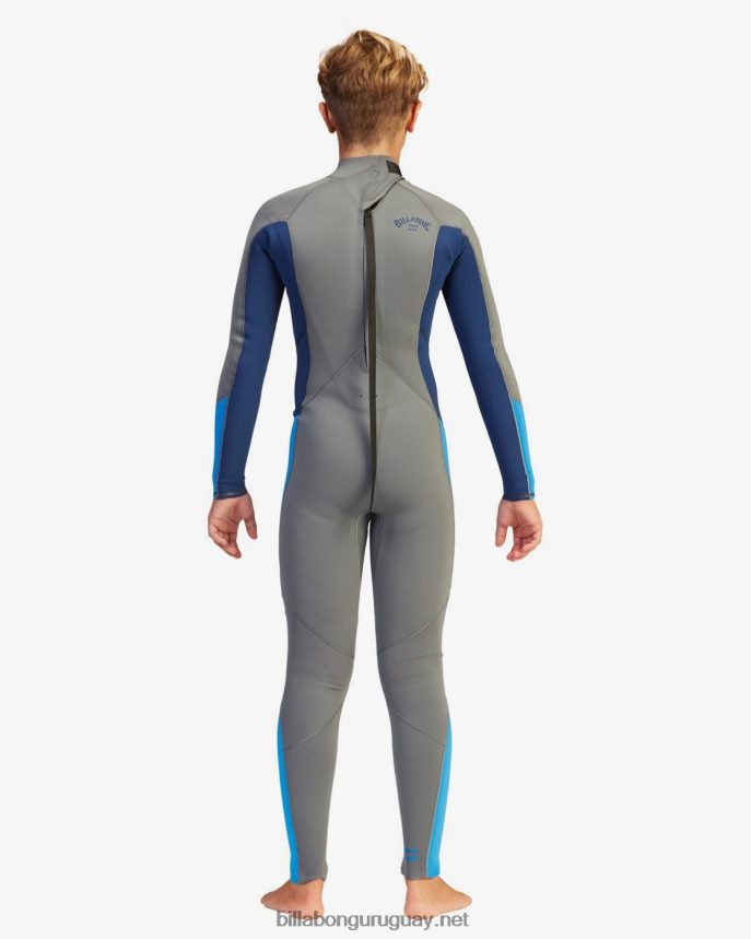 Traje de neopreno completo con cremallera trasera absoluta 3/2 Niños ceniza DR68441150 Billabong