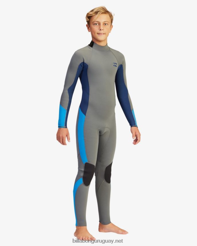 Traje de neopreno completo con cremallera trasera absoluta 3/2 Niños ceniza DR68441150 Billabong