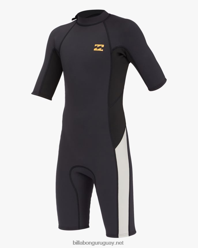 Traje de primavera de manga corta con cremallera trasera absoluta 2/2 Niños Roca Negra DR6844992 Billabong