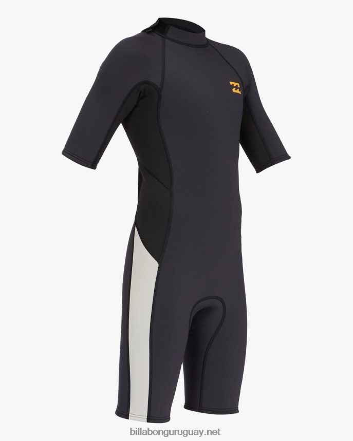 Traje de primavera de manga corta con cremallera trasera absoluta 2/2 Niños Roca Negra DR6844992 Billabong
