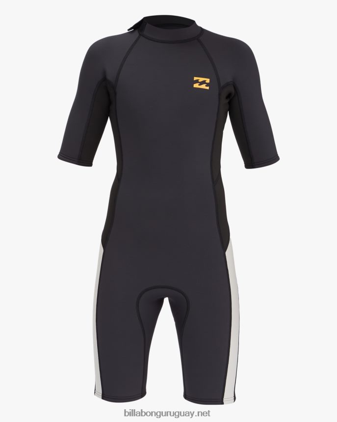 Traje de primavera de manga corta con cremallera trasera absoluta 2/2 Niños Roca Negra DR6844992 Billabong