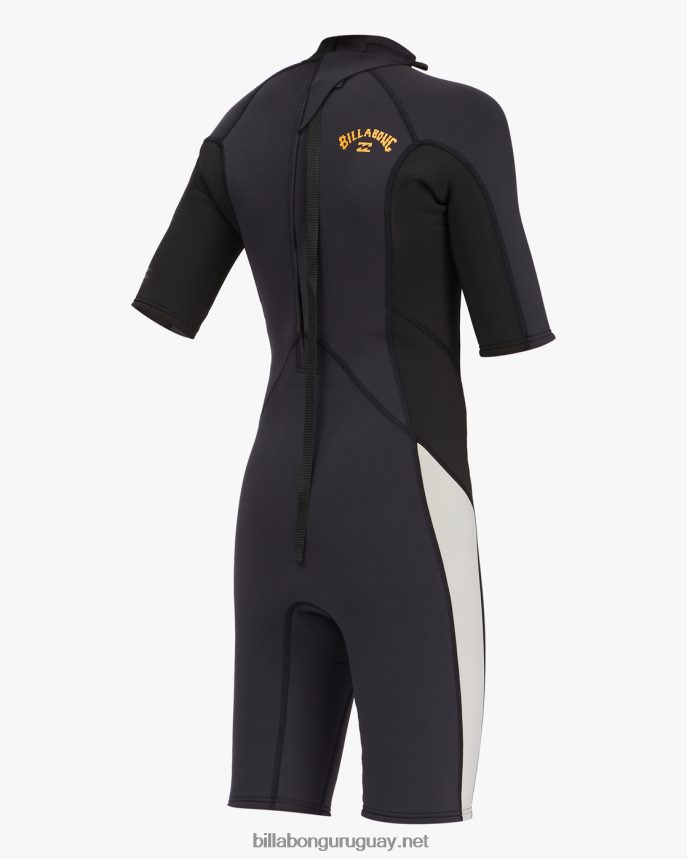 Traje de primavera de manga corta con cremallera trasera absoluta 2/2 Niños Roca Negra DR6844992 Billabong
