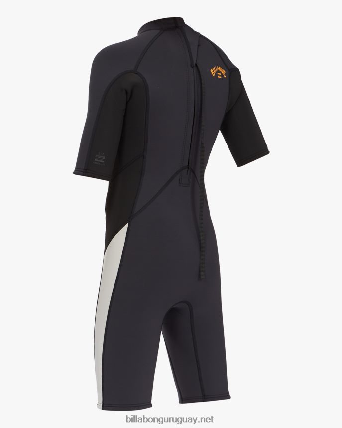 Traje de primavera de manga corta con cremallera trasera absoluta 2/2 Niños Roca Negra DR6844992 Billabong